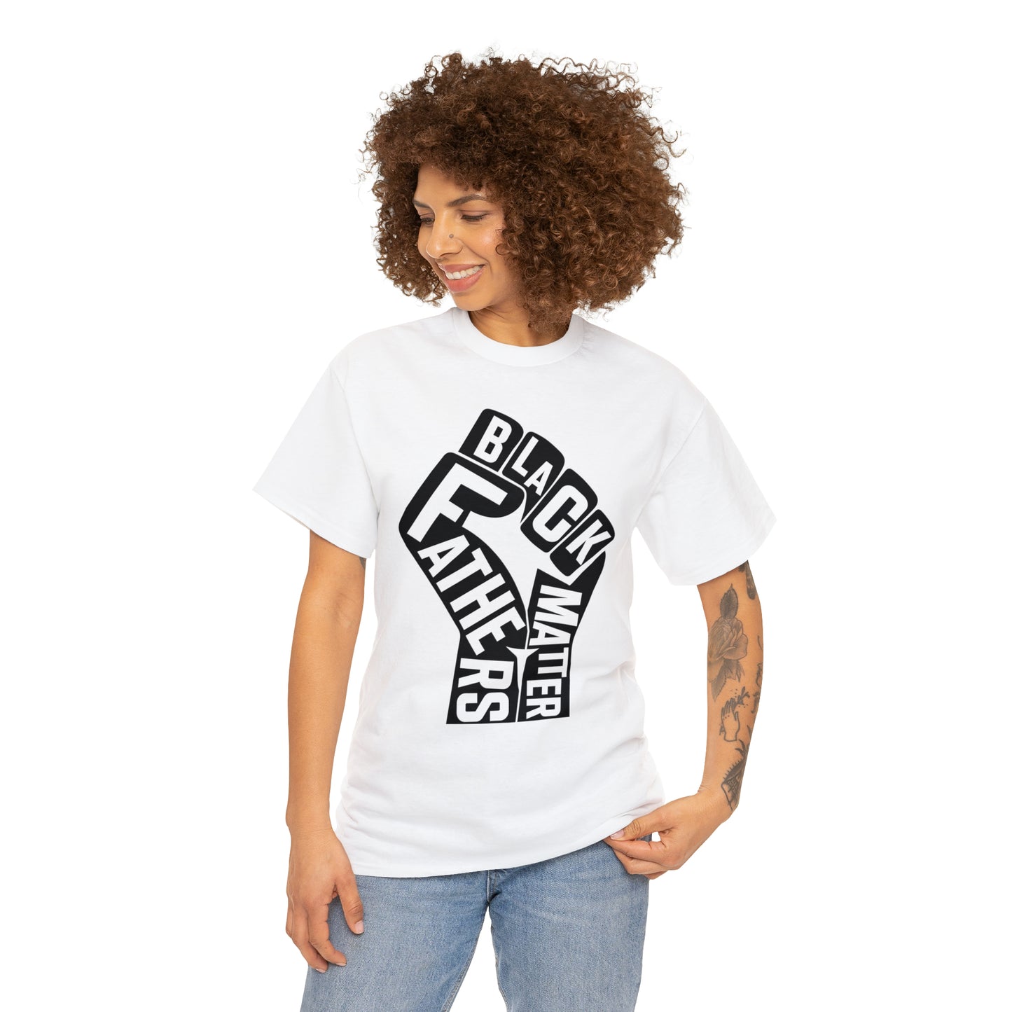 Black Fathers (Vinyl Cut-1 Color)Unisex Heavy Cotton Tee