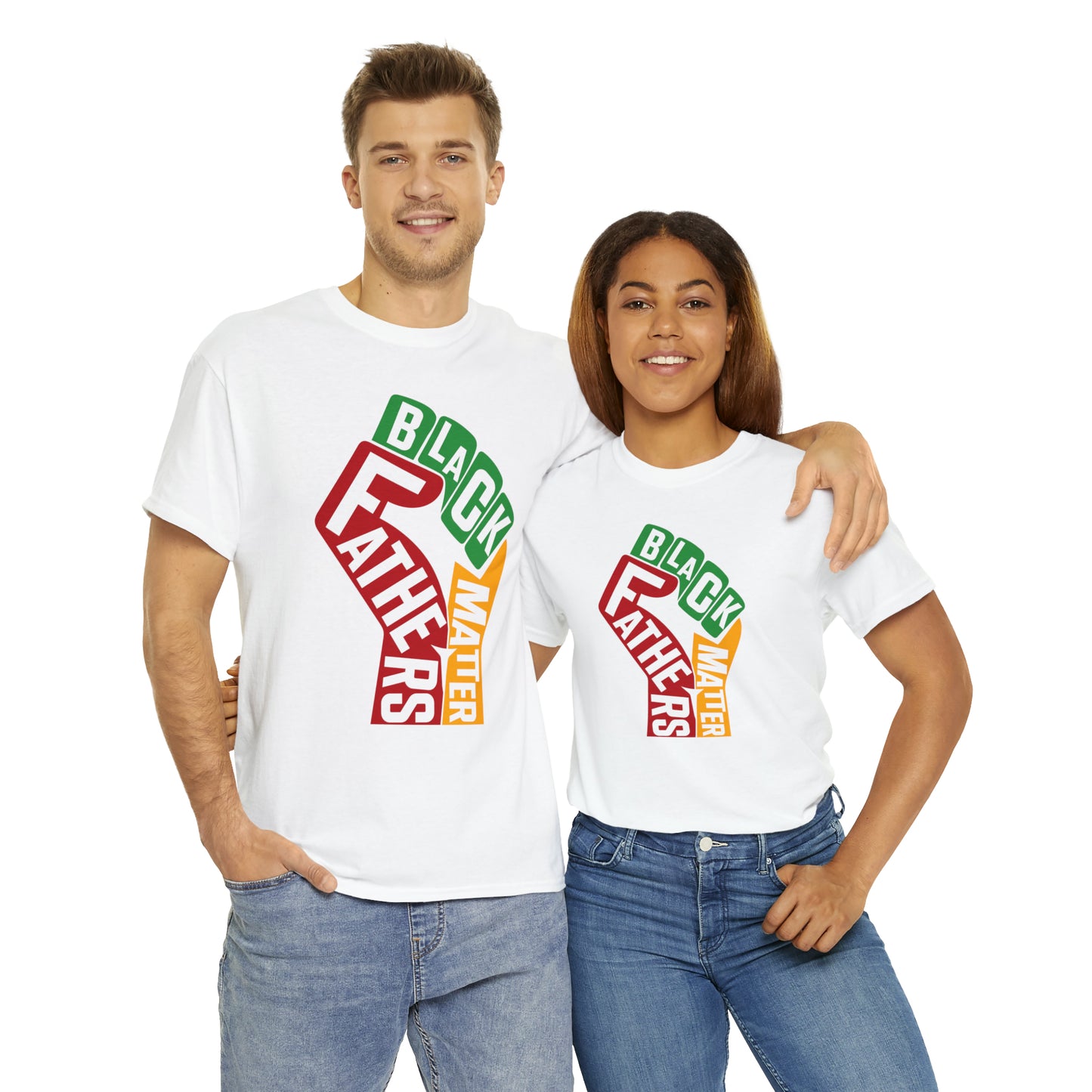 Black Fathers DTF Print Unisex Heavy Cotton Tee