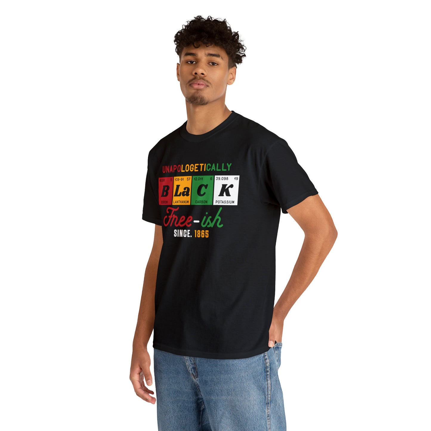 Black-DTF Print Unisex Heavy Cotton Tee