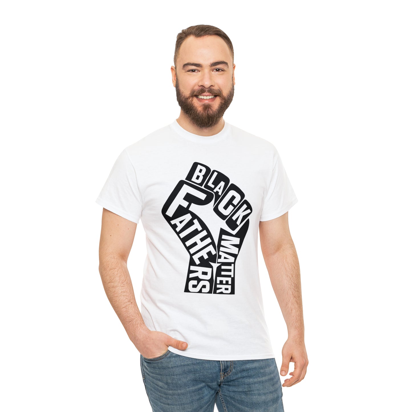 Black Fathers (Vinyl Cut-1 Color)Unisex Heavy Cotton Tee