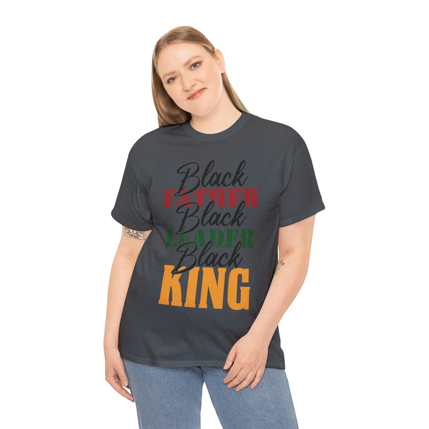 Black Father Script Unisex Heavy Cotton Tee