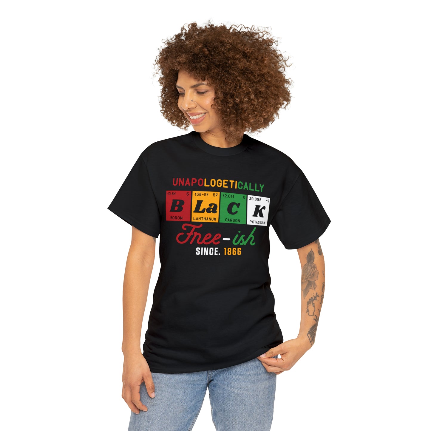 Black-DTF Print Unisex Heavy Cotton Tee