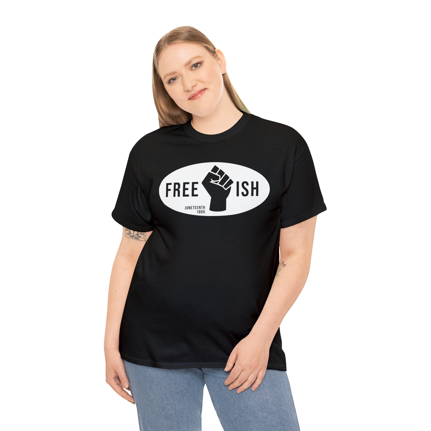 Free-Ish (Vinyl Cut-1 color) Unisex Heavy Cotton Tee