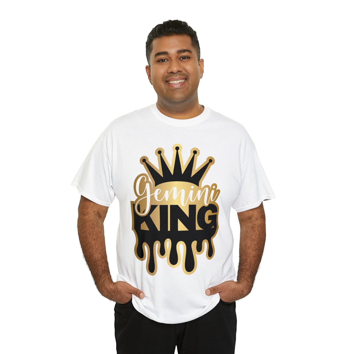Gemini King (Vinyl Cut-Specialty Foil) Print Unisex Heavy Cotton Tee