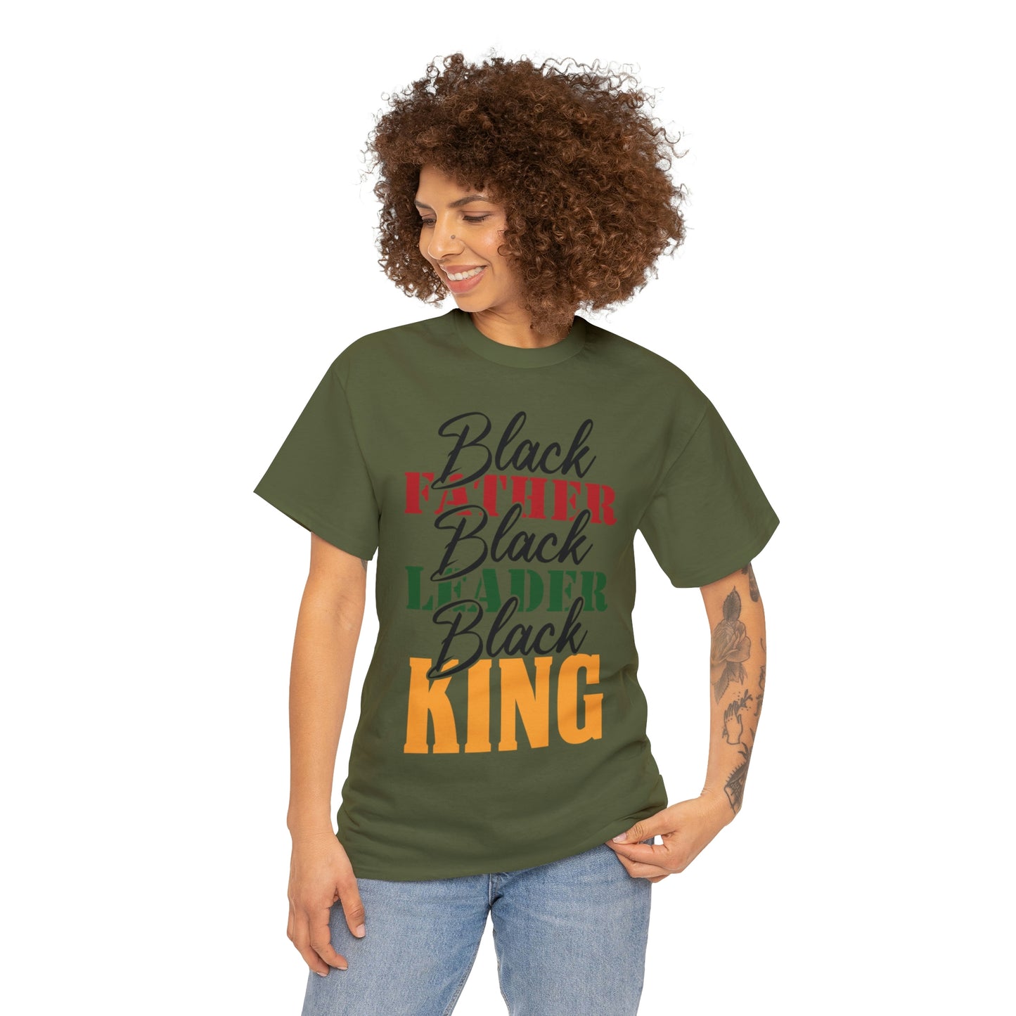 Black Father Script Unisex Heavy Cotton Tee