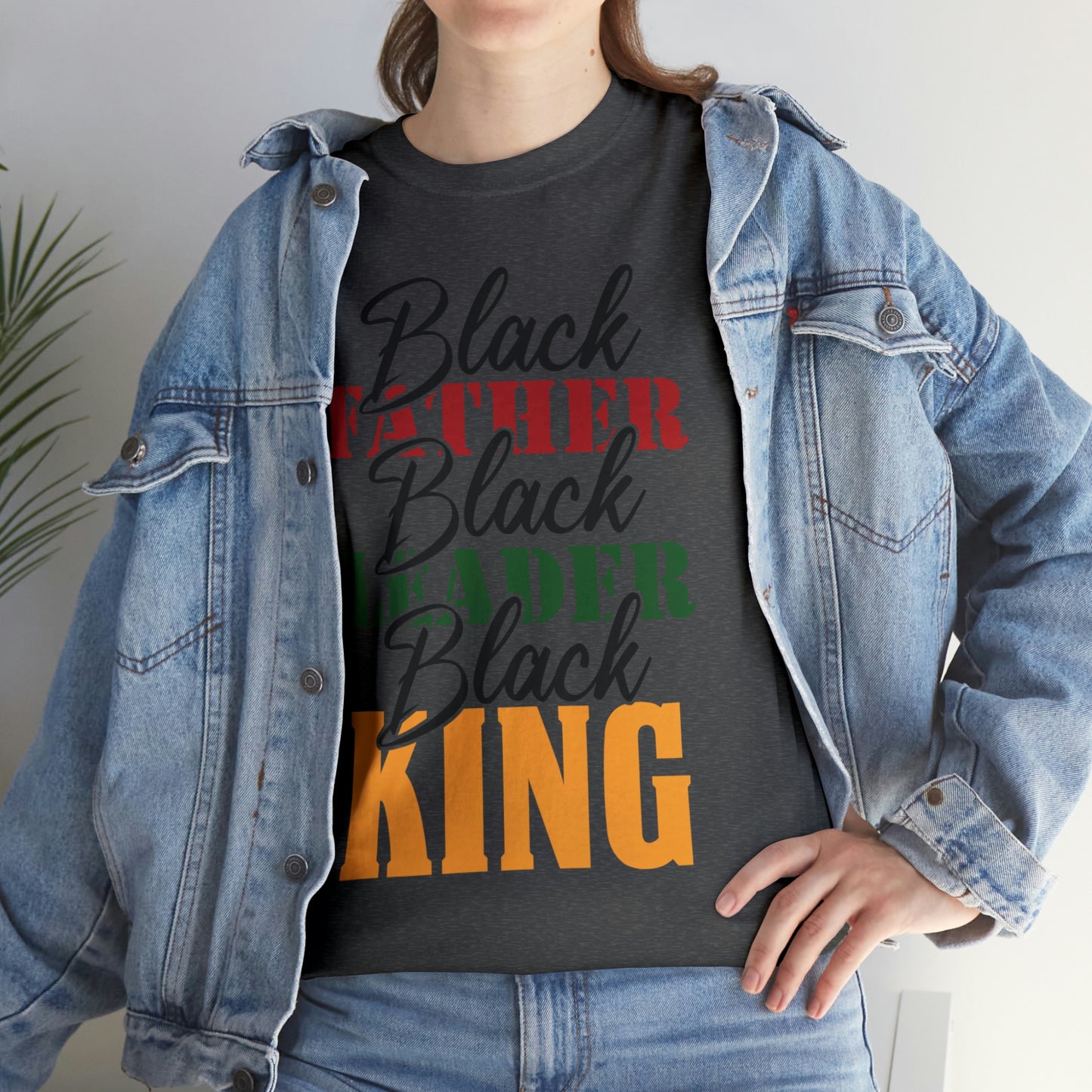 Black Father Script Unisex Heavy Cotton Tee
