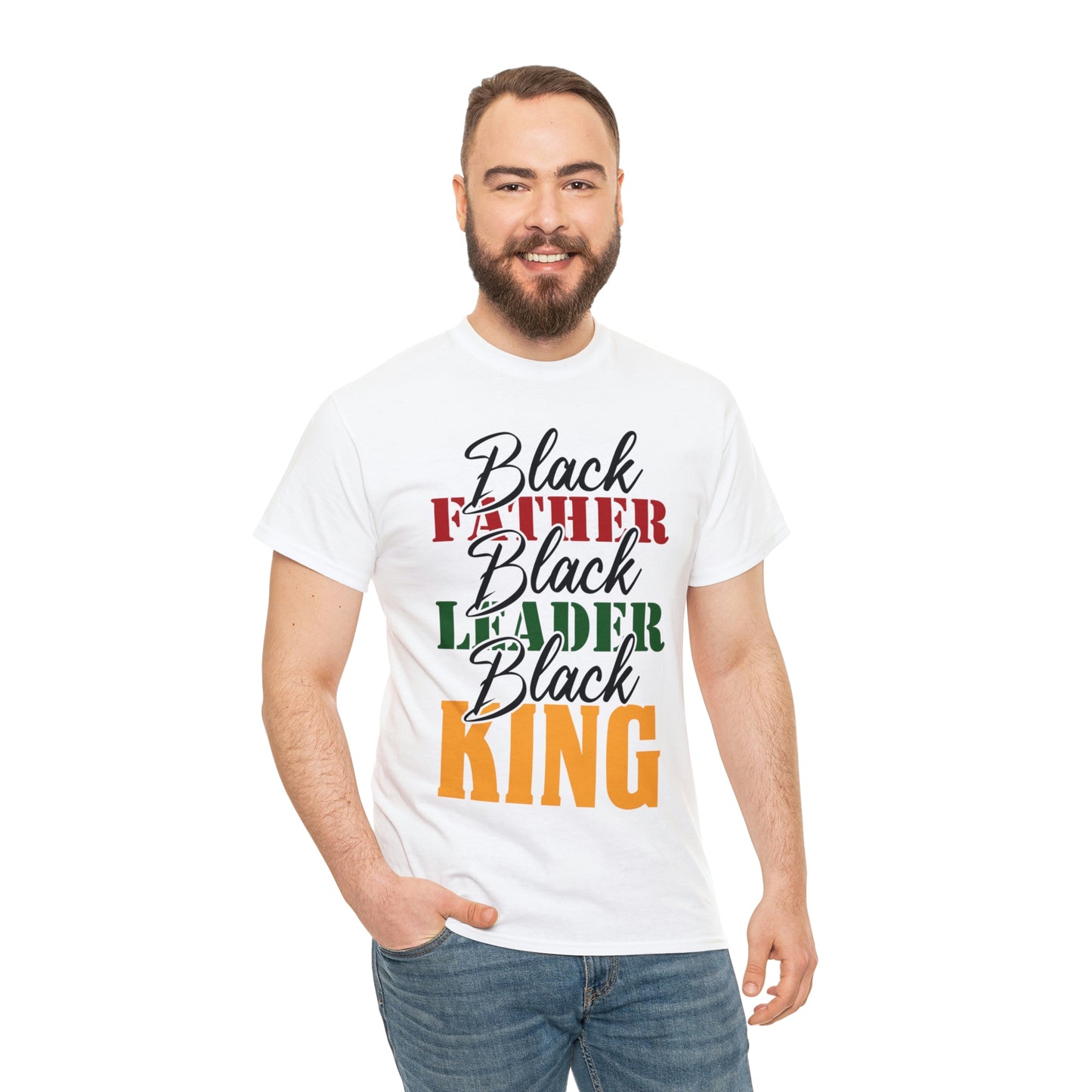 Black Father Script Unisex Heavy Cotton Tee