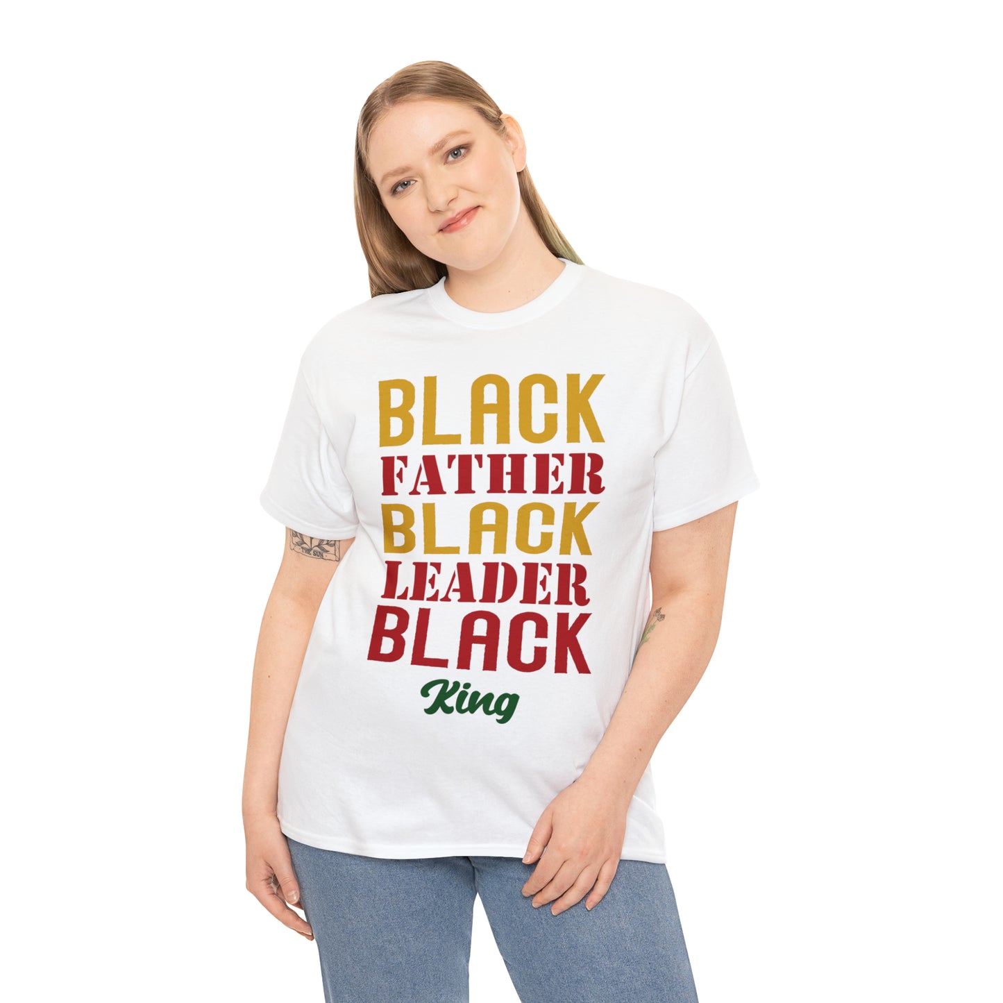 Black King DTF Print Unisex Heavy Cotton Tee