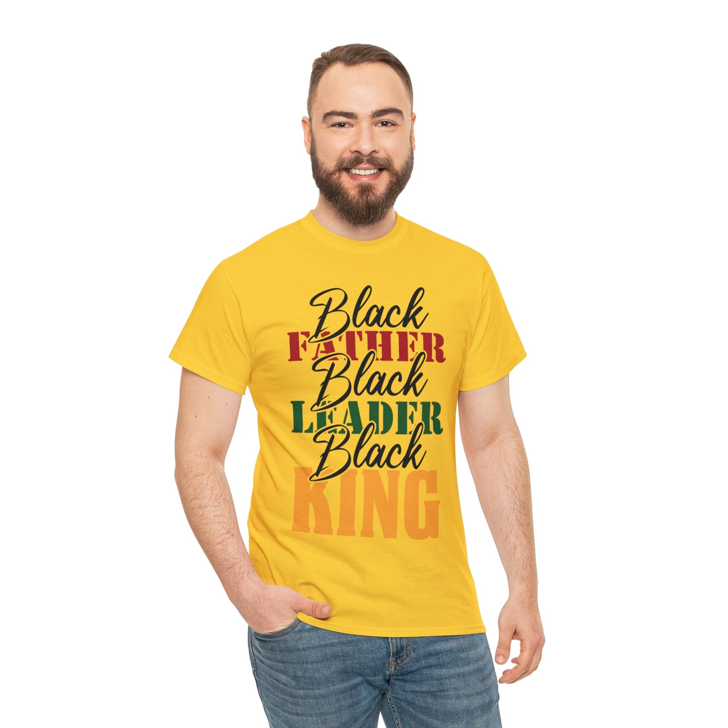 Black Father Script Unisex Heavy Cotton Tee