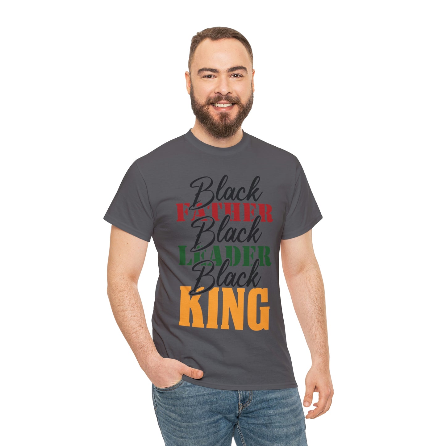 Black Father Script Unisex Heavy Cotton Tee