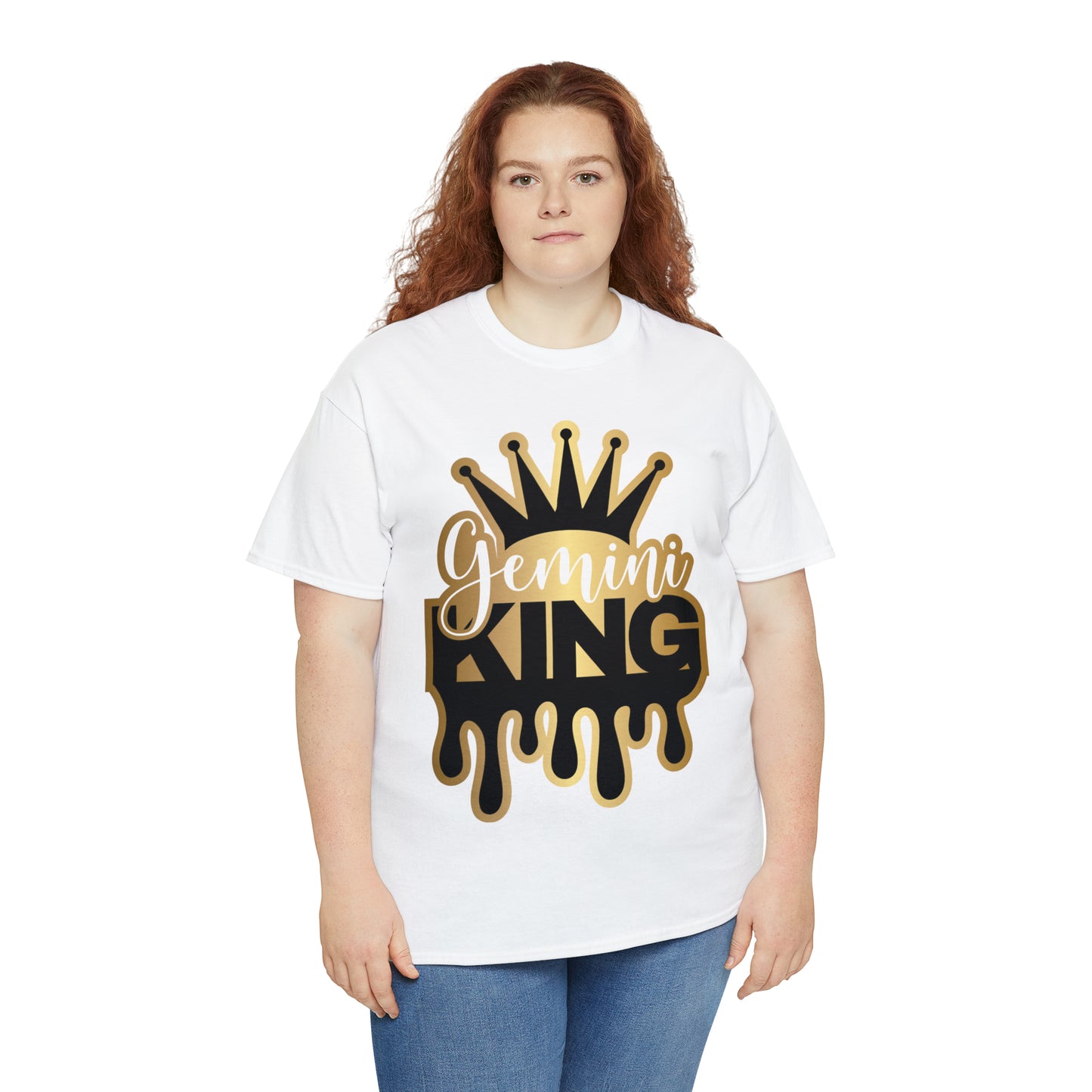Gemini King (Vinyl Cut-Specialty Foil) Print Unisex Heavy Cotton Tee