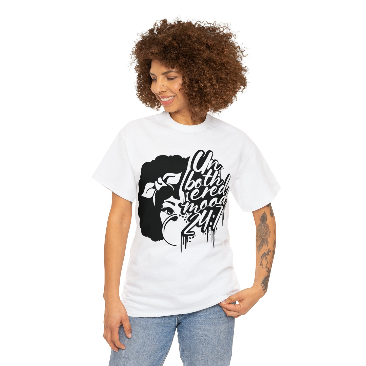 Unbothered (Vinyl Cut-1 color) Unisex Heavy Cotton Tee