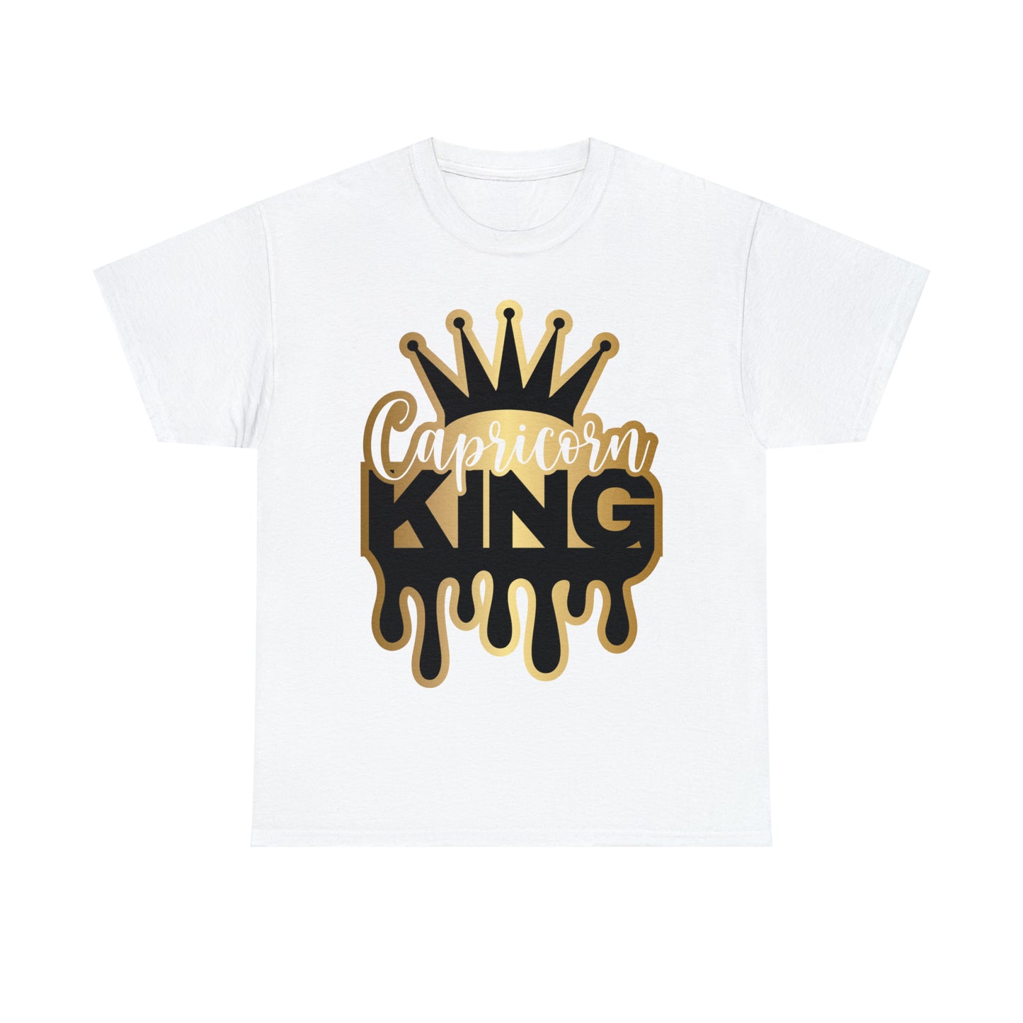 Capricorn King (Vinyl Cut-Specialty Foil) Print Unisex Heavy Cotton Tee