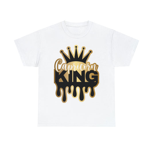 Capricorn King (Vinyl Cut-Specialty Foil) Print Unisex Heavy Cotton Tee