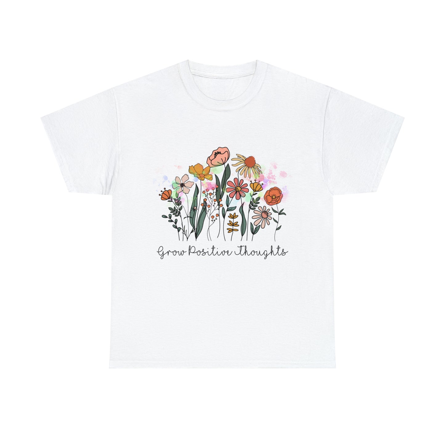 Grow Positive Thoughts Unisex Heavy Cotton Tee