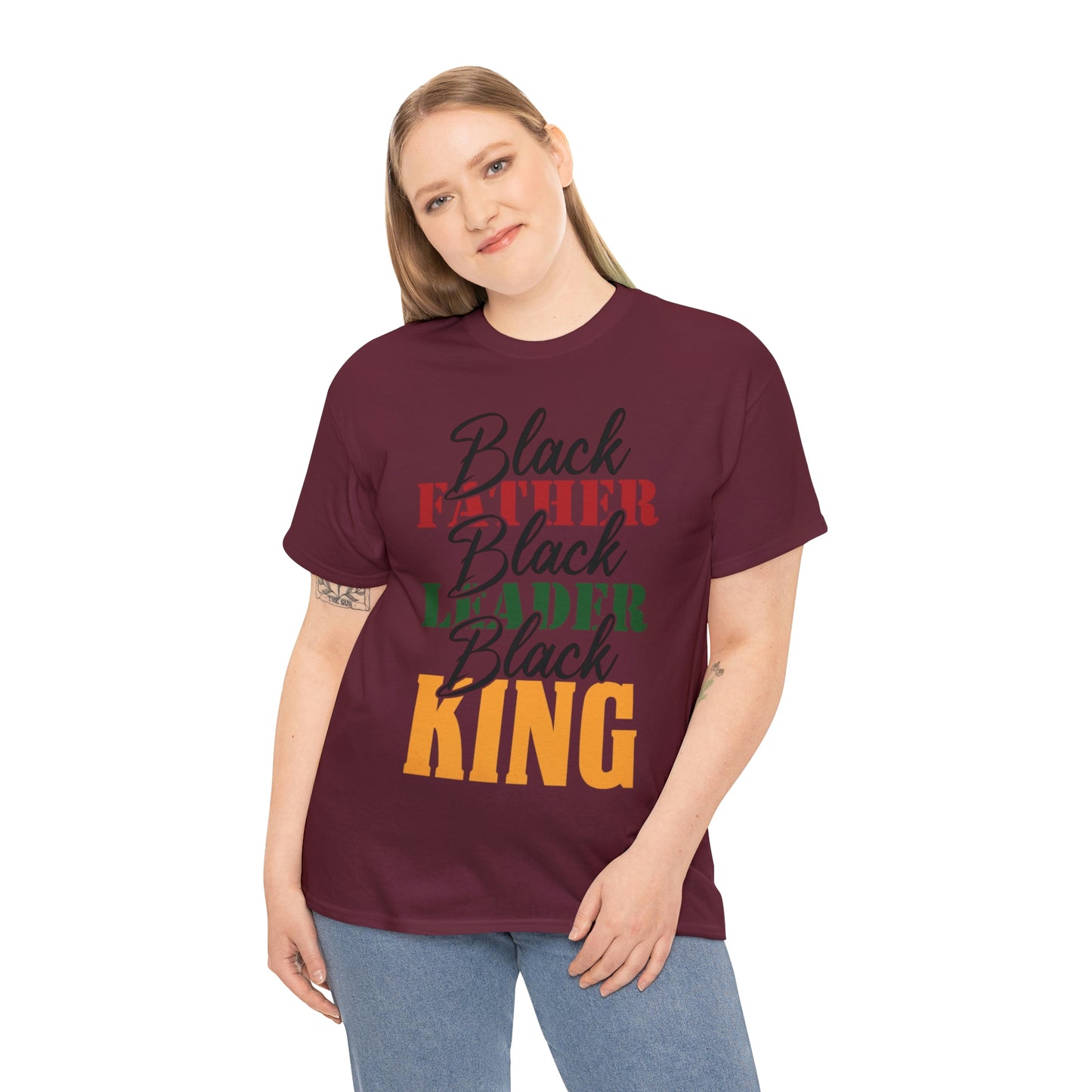 Black Father Script Unisex Heavy Cotton Tee
