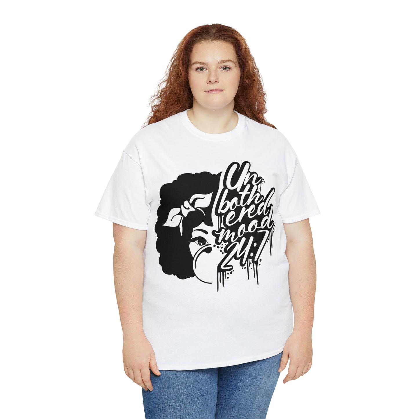 Unbothered DTF Print Unisex Heavy Cotton Tee