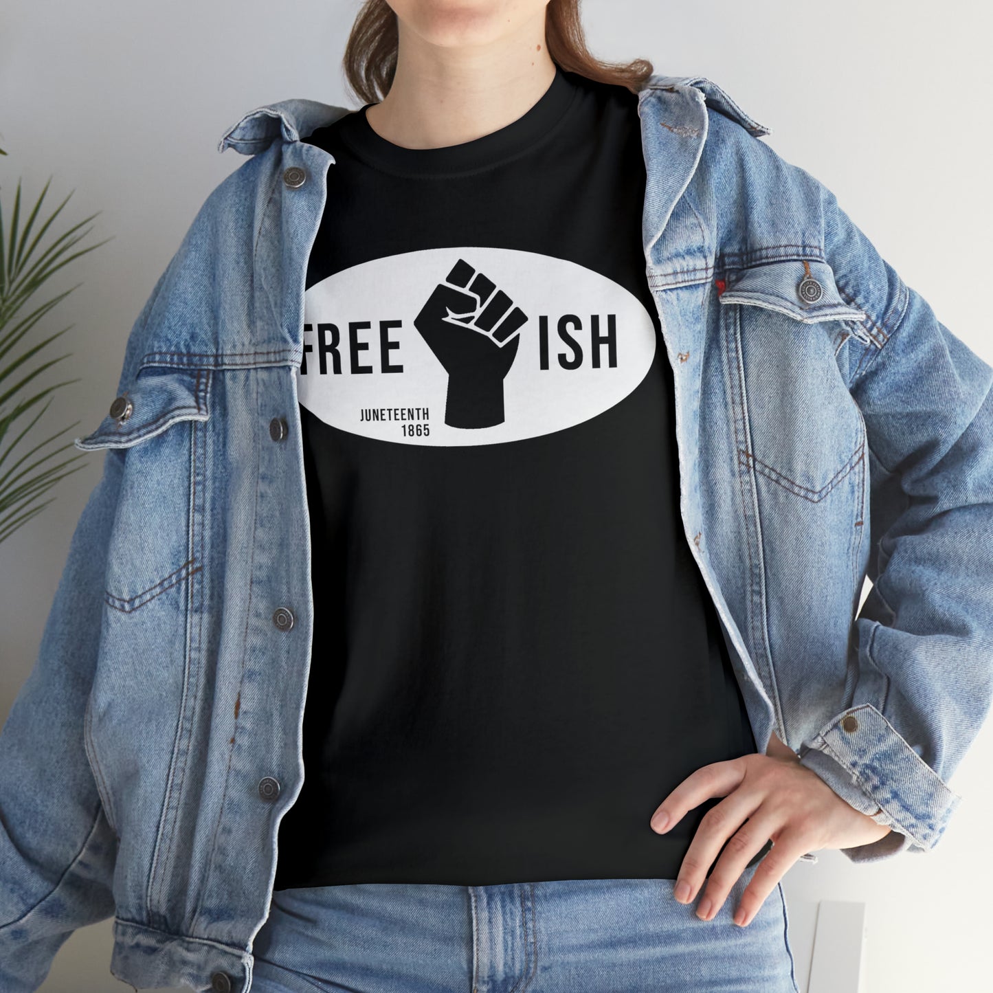 Free-Ish (Vinyl Cut-1 color) Unisex Heavy Cotton Tee