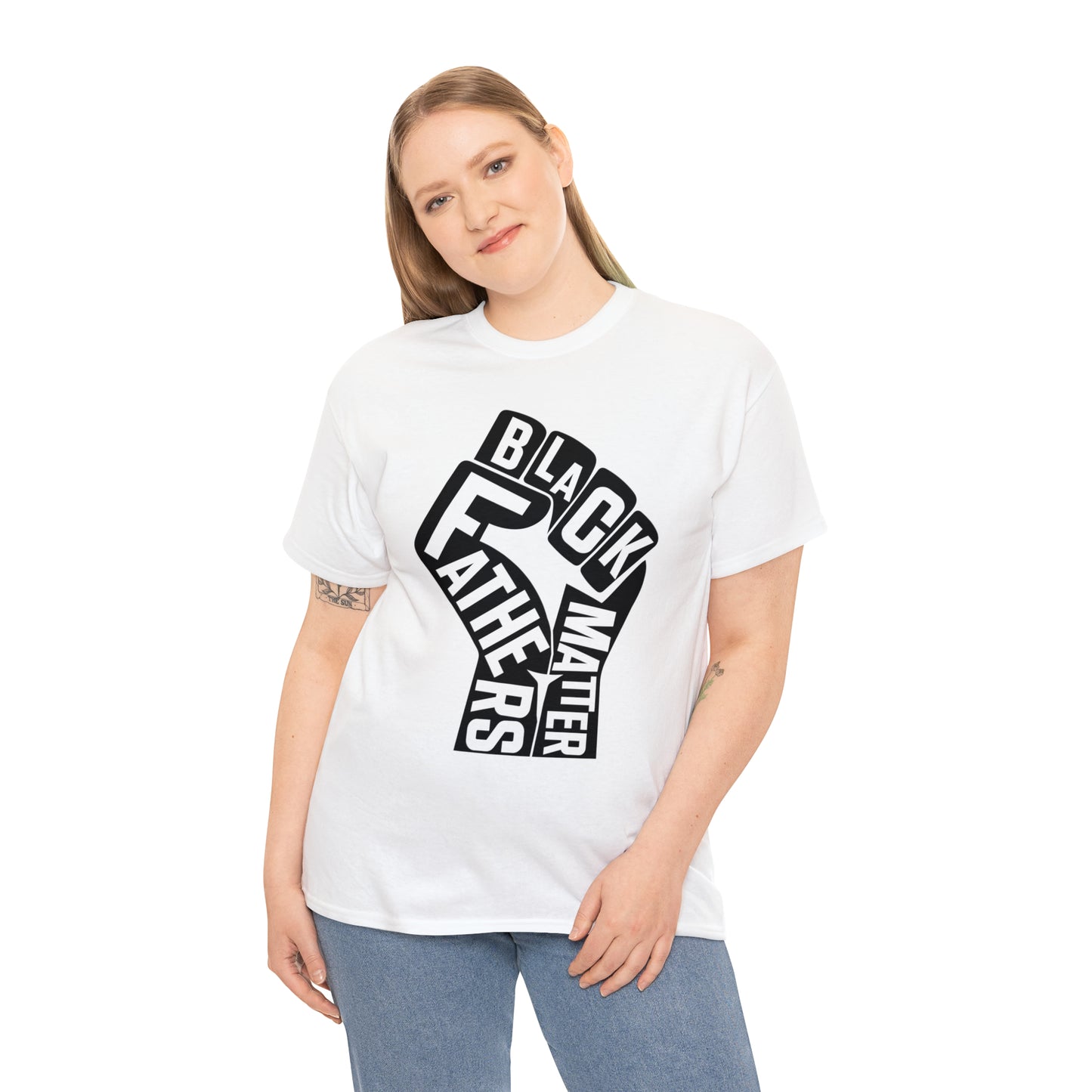 Black Fathers (Vinyl Cut-1 Color)Unisex Heavy Cotton Tee