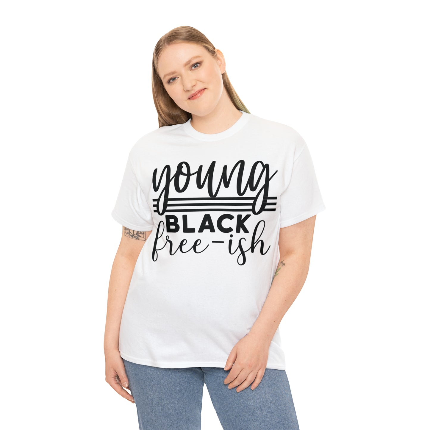 Young (Vinyl Cut-1 color) Unisex Heavy Cotton Tee