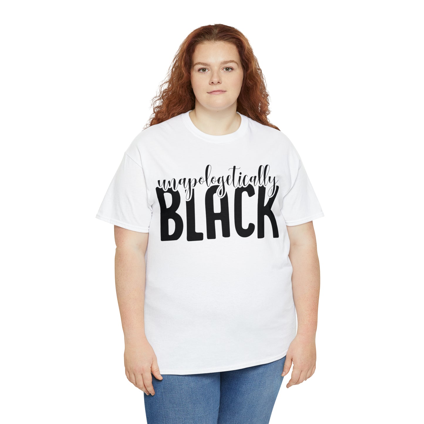 Unapologetically Black (Vinyl Cut-1 color) Unisex Heavy Cotton Tee