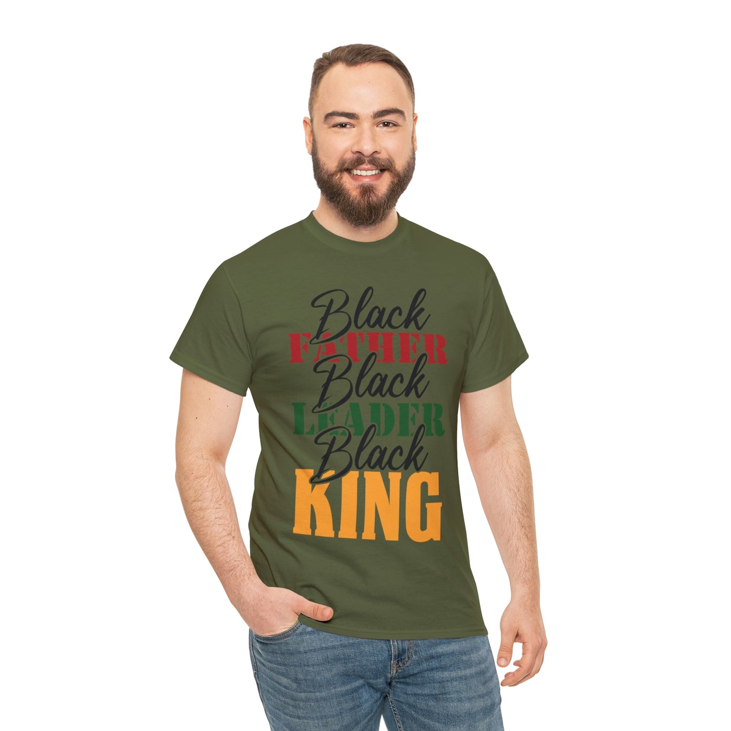 Black Father Script Unisex Heavy Cotton Tee