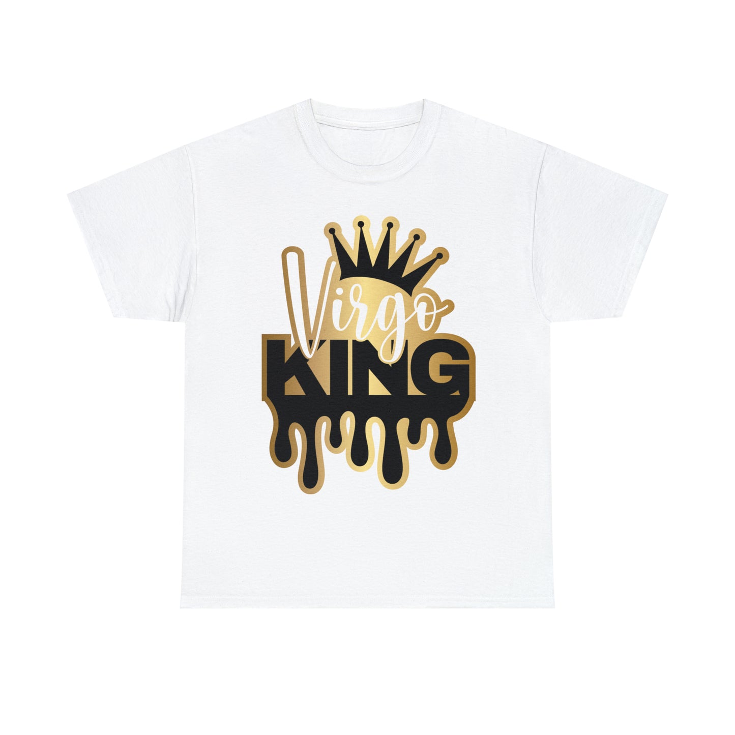 Virgo King (Vinyl Cut-Specialty Foil) Print Unisex Heavy Cotton Tee