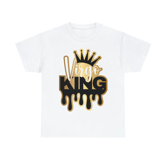 Virgo King DTF Print Unisex Heavy Cotton Tee