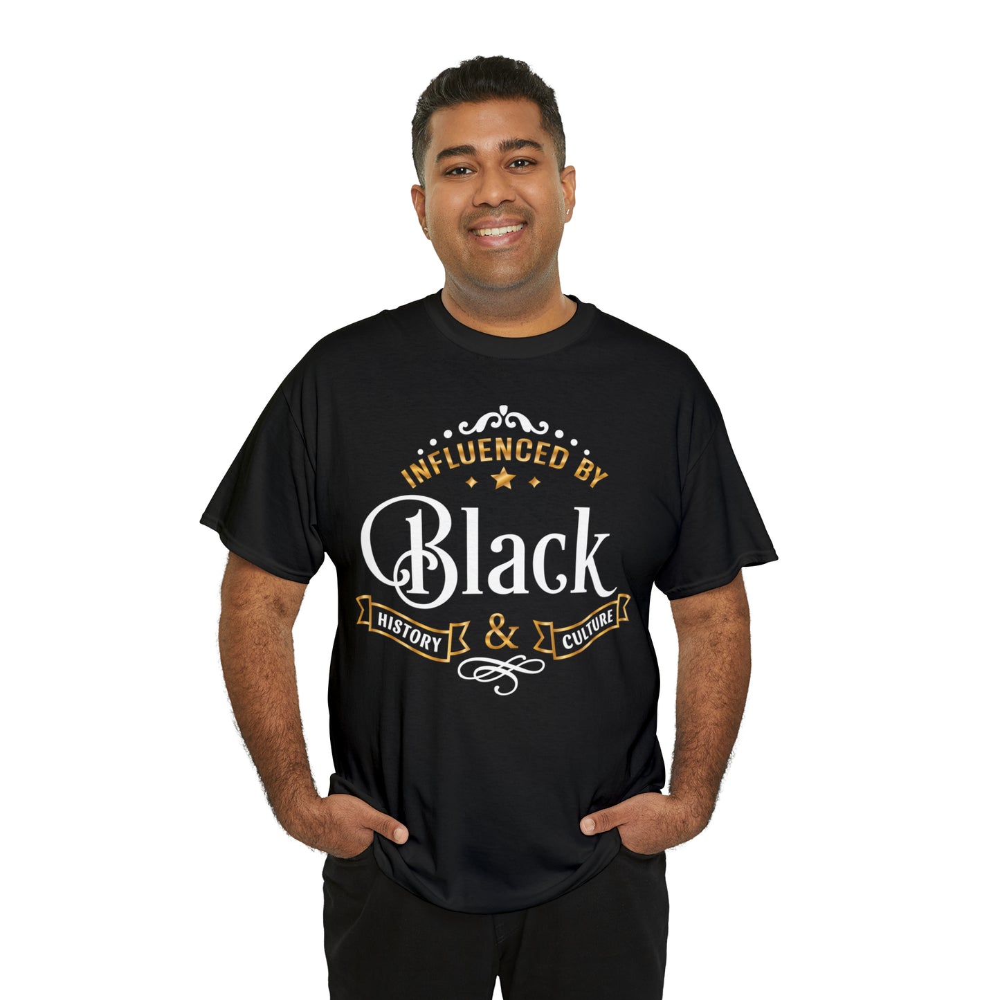 Influenced (Deluxe Gold/ Color Vinyl Cut-2 colors) Unisex Heavy Cotton Tee