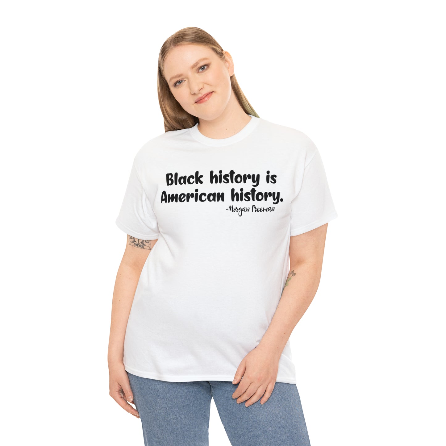 Amer Hist (Vinyl Cut-1 Color) Unisex Heavy Cotton Tee