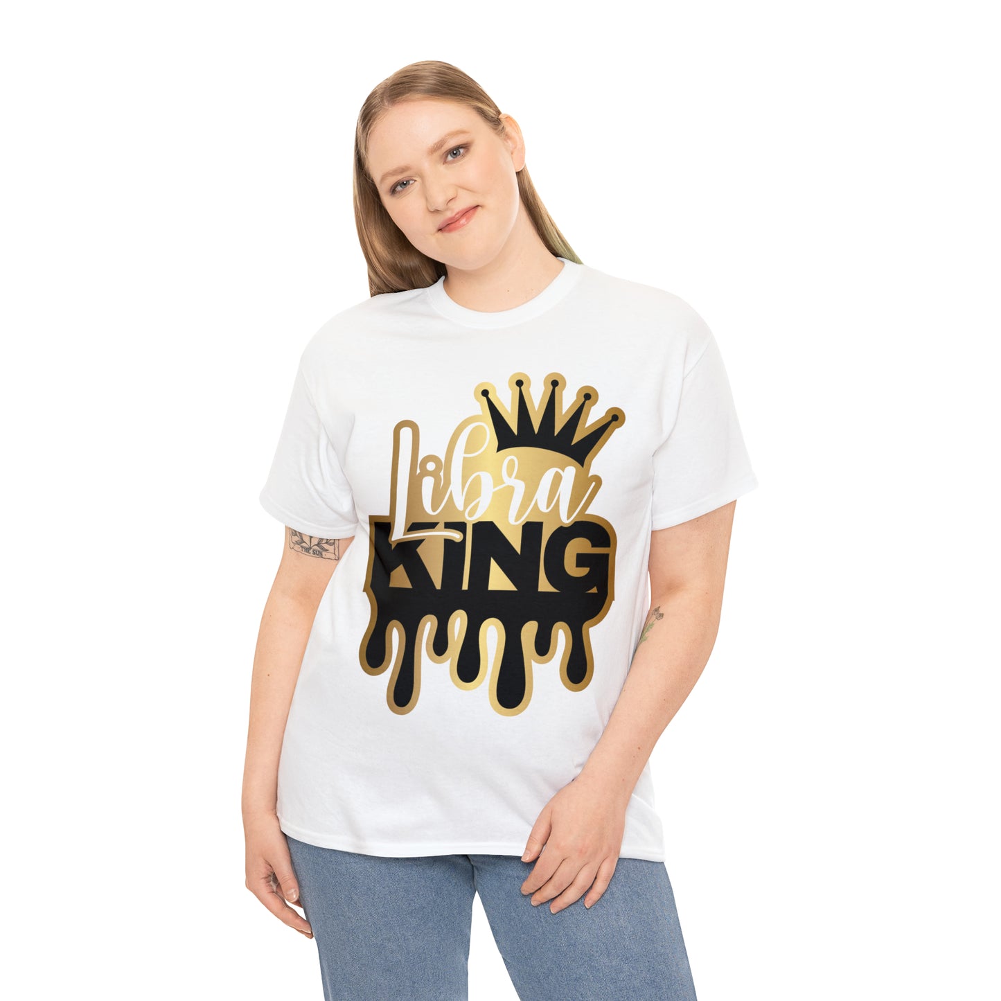 Libra King DTF Print Unisex Heavy Cotton Tee