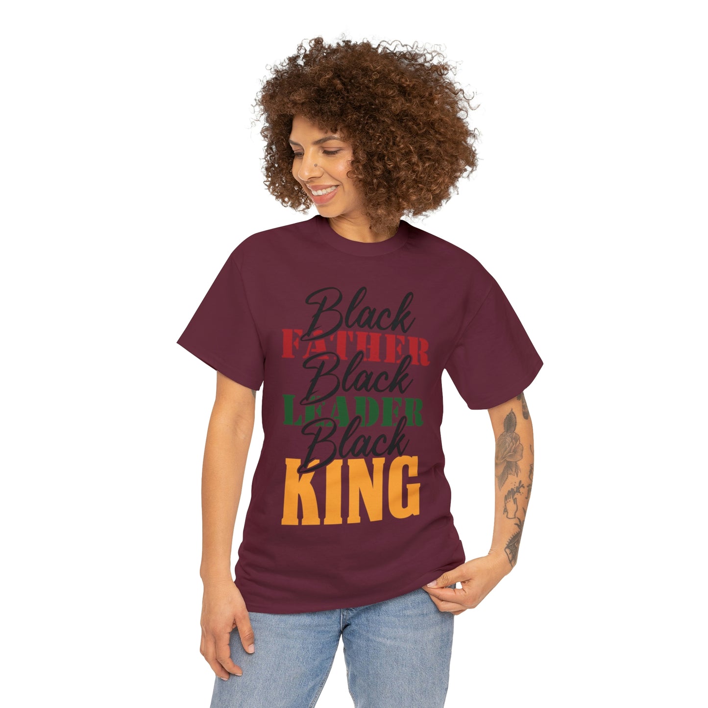Black Father Script Unisex Heavy Cotton Tee