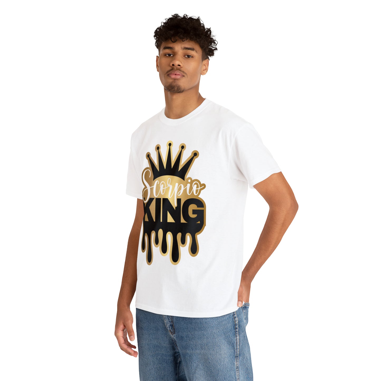 Scorpio King DTF Print Unisex Heavy Cotton Tee