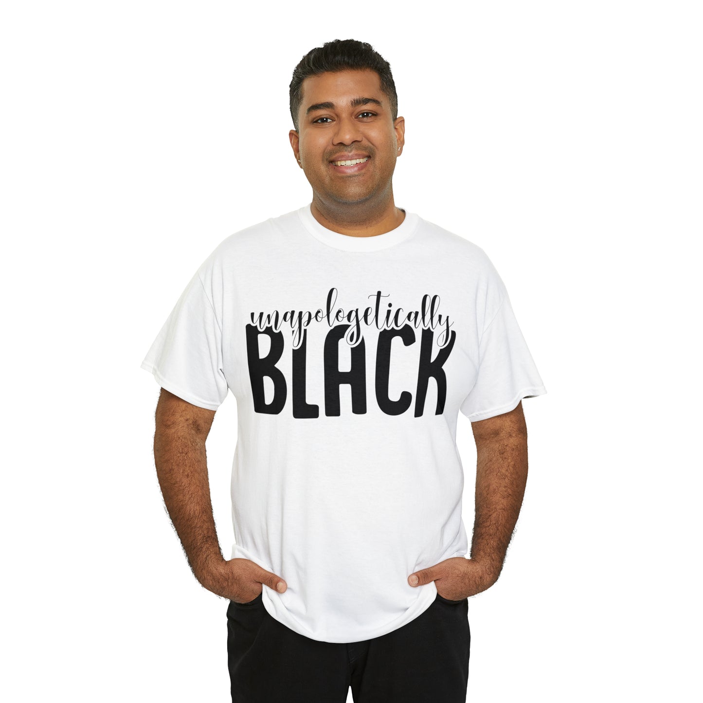Unapologetically Black (Vinyl Cut-1 color) Unisex Heavy Cotton Tee