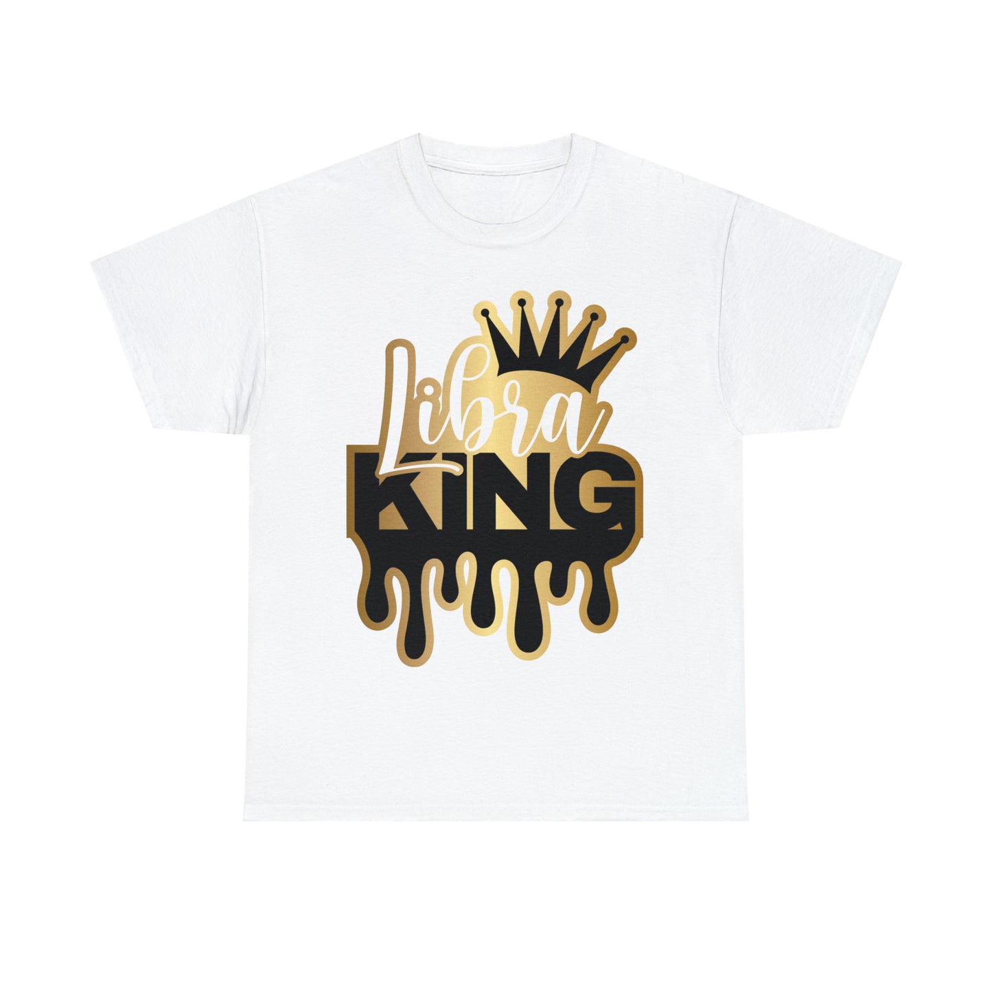 Libra King (Vinyl Cut-Specialty Foil) Print Unisex Heavy Cotton Tee