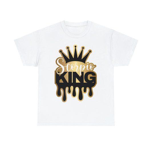 Scorpio King DTF Print Unisex Heavy Cotton Tee