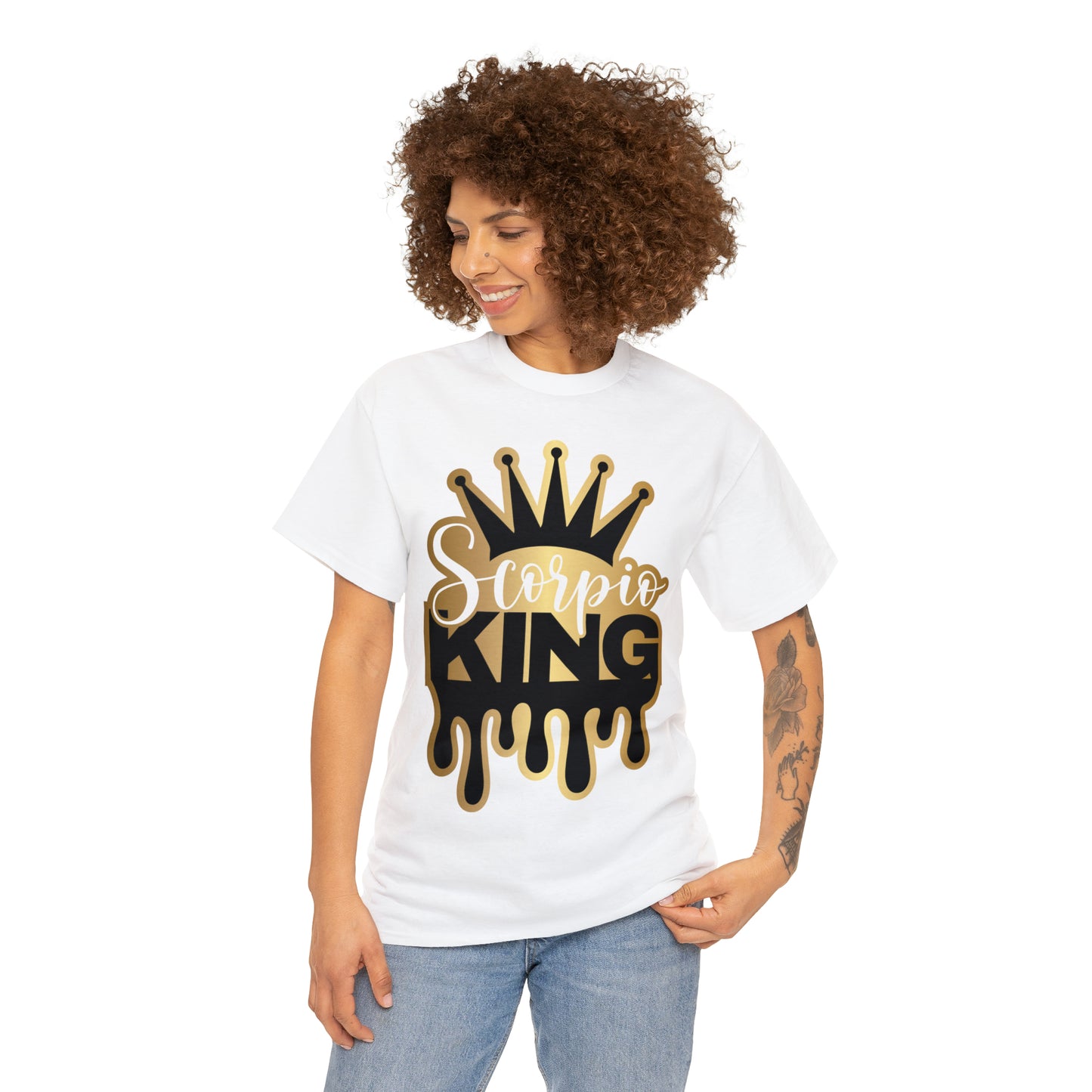 Scorpio King (Vinyl Cut-Specialty Foil) Print Unisex Heavy Cotton Tee