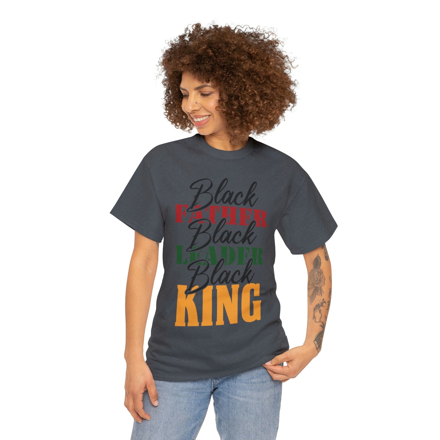 Black Father Script Unisex Heavy Cotton Tee