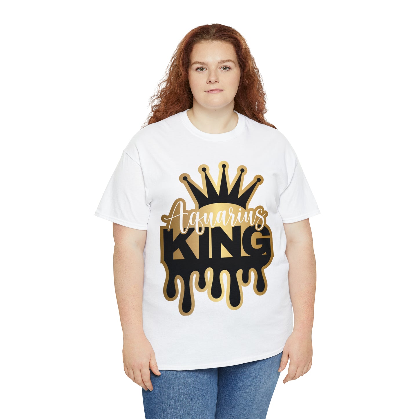 Aquarius King (Vinyl Cut-Specialty Foil) Print Unisex Heavy Cotton Tee
