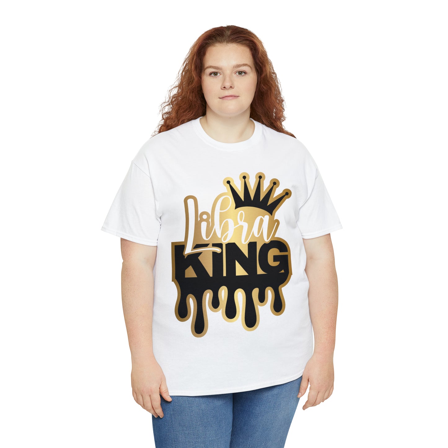 Libra King DTF Print Unisex Heavy Cotton Tee