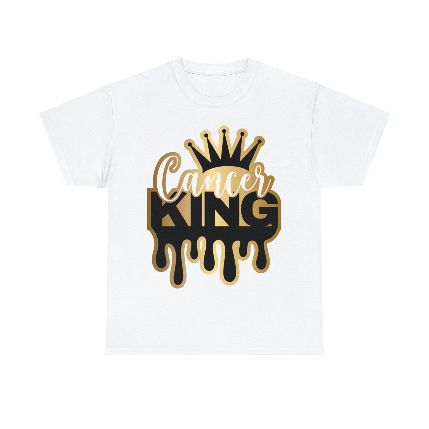 Cancer King (Vinyl Cut-Specialty Foil) Print Unisex Heavy Cotton Tee