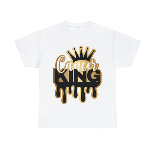 Cancer King (Vinyl Cut-Specialty Foil) Print Unisex Heavy Cotton Tee