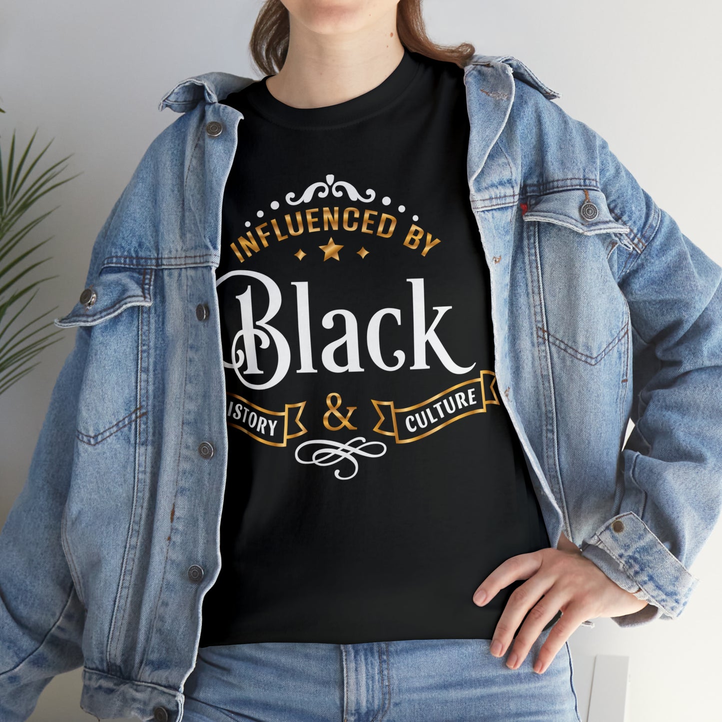 Influenced (Deluxe Gold/ Color Vinyl Cut-2 colors) Unisex Heavy Cotton Tee