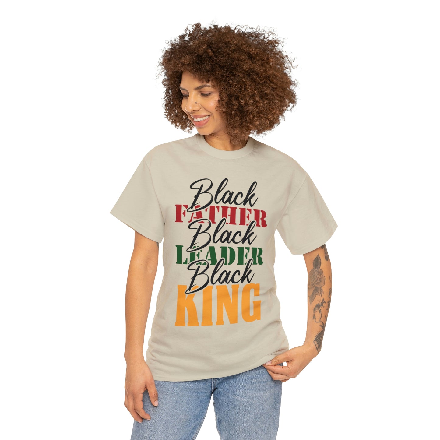 Black Father Script Unisex Heavy Cotton Tee