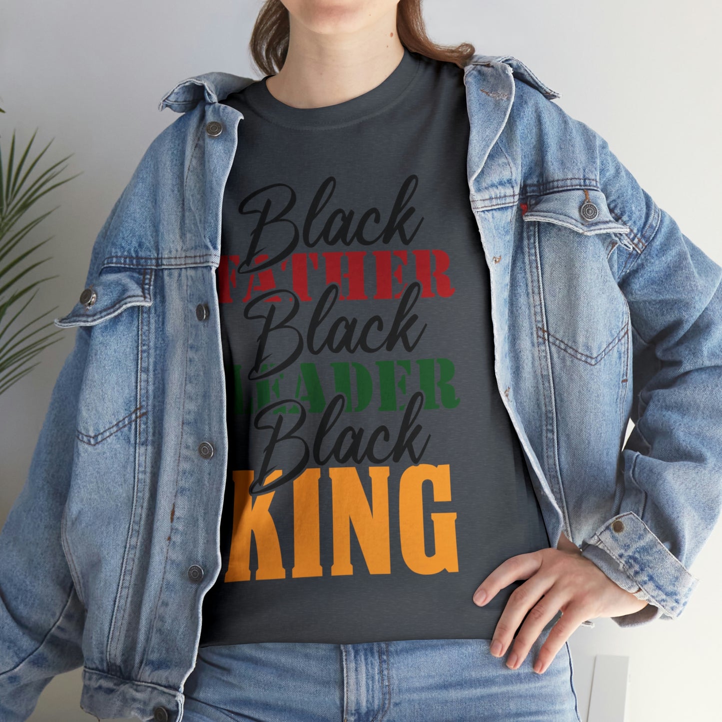Black Father Script Unisex Heavy Cotton Tee