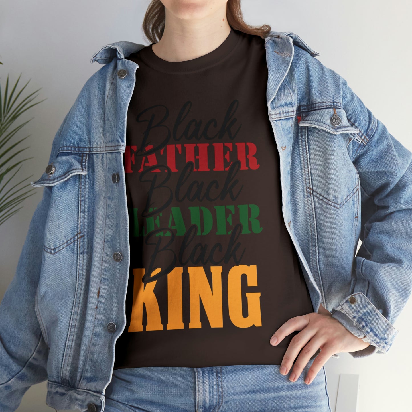 Black Father Script Unisex Heavy Cotton Tee