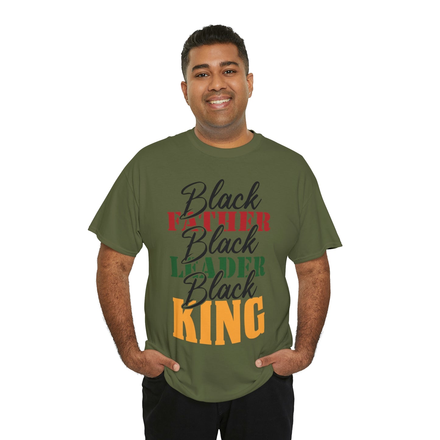 Black Father Script Unisex Heavy Cotton Tee