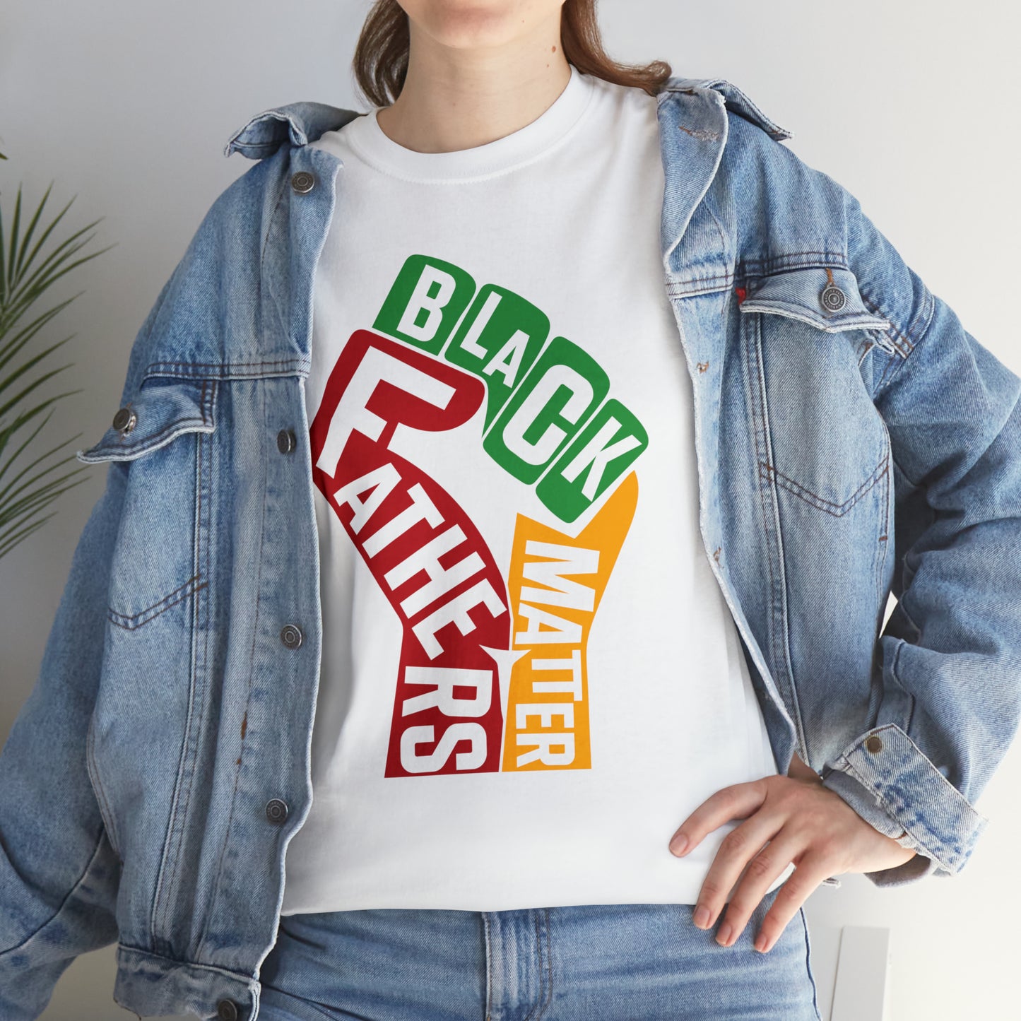 Black Fathers DTF Print Unisex Heavy Cotton Tee