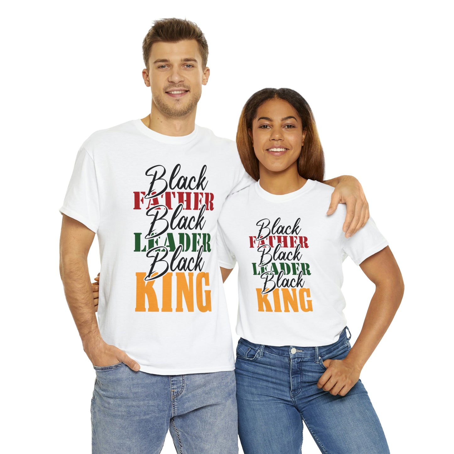 Black Father Script Unisex Heavy Cotton Tee