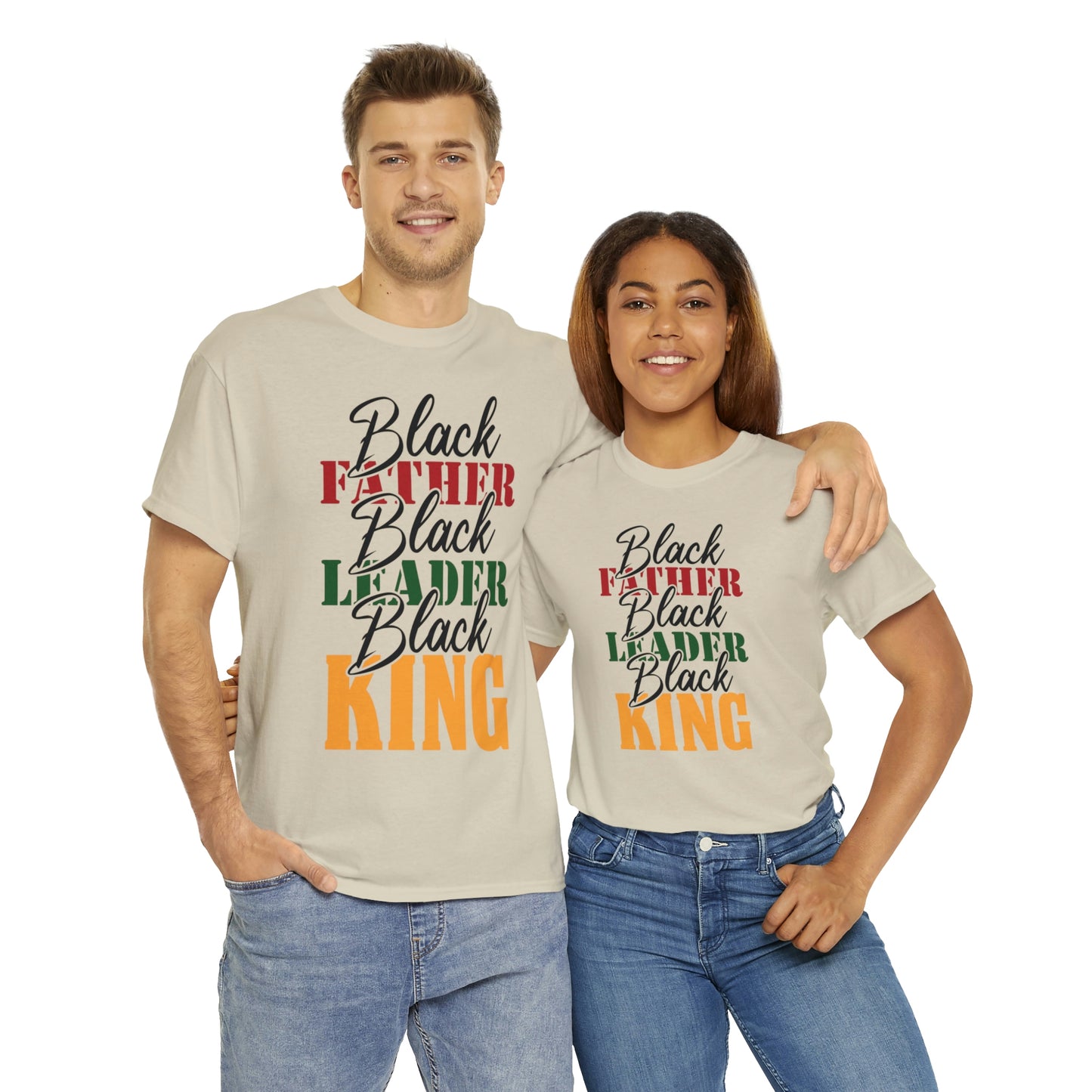 Black Father Script Unisex Heavy Cotton Tee